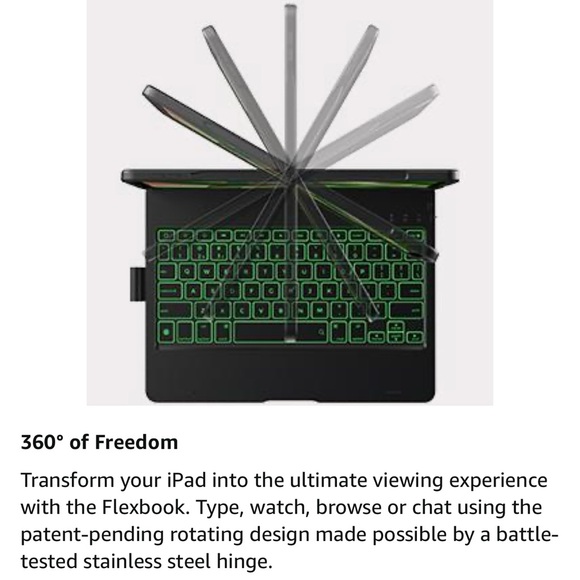 typecase iPad Flexbook Wireless Backlit Keyboard Case(10.9”, 2022), 360°NIB - Picture 12 of 17